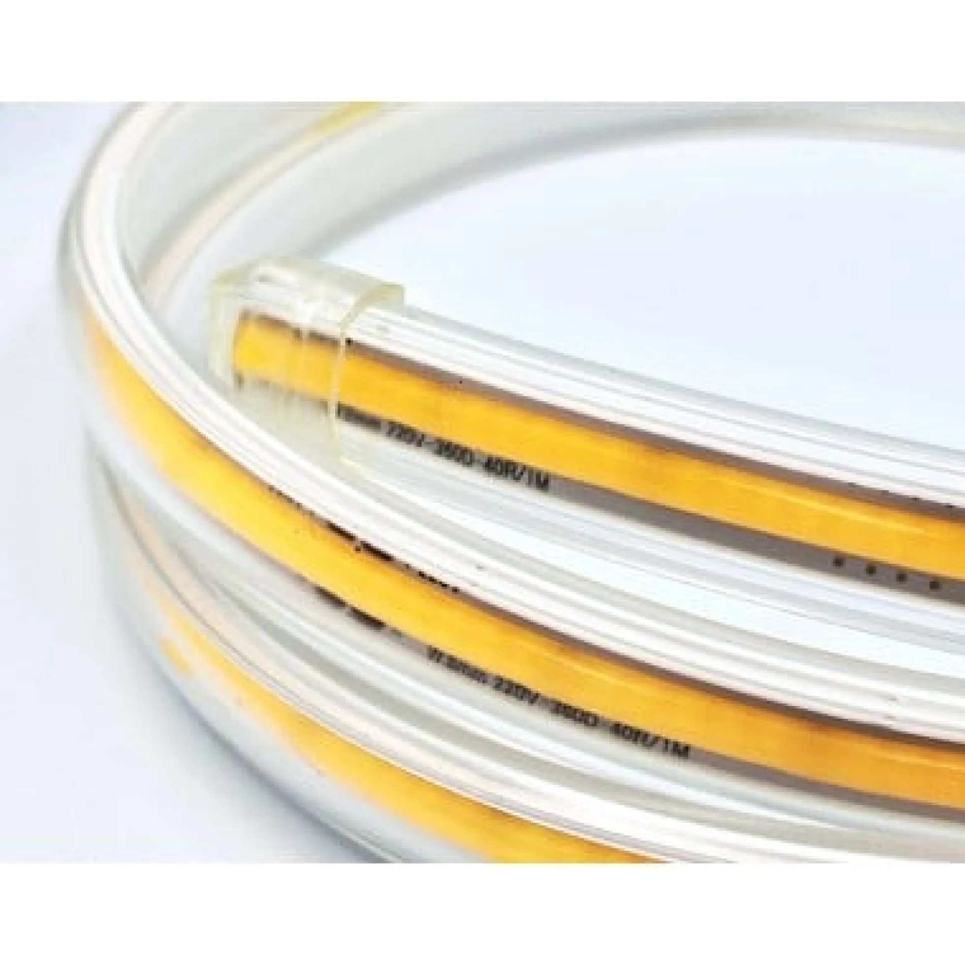 5 meter LED-strip COB vandtæt, 230V, IP67, 10W/m, dæmpbar, kan klippes pr. 50 cm, 4000K (restsalg)