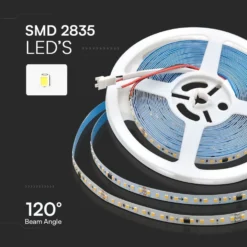 10 meter LED strip, 10W/m, IC løbelys/running, 24V DC, inkl. controller, 120 LED pr. meter, neutral hvid