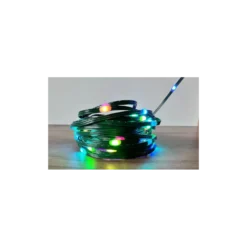10 meter RGBIC LED lyskæde, 100 LED, grøn ledning, fjernbetjening, Bluetooth, USB