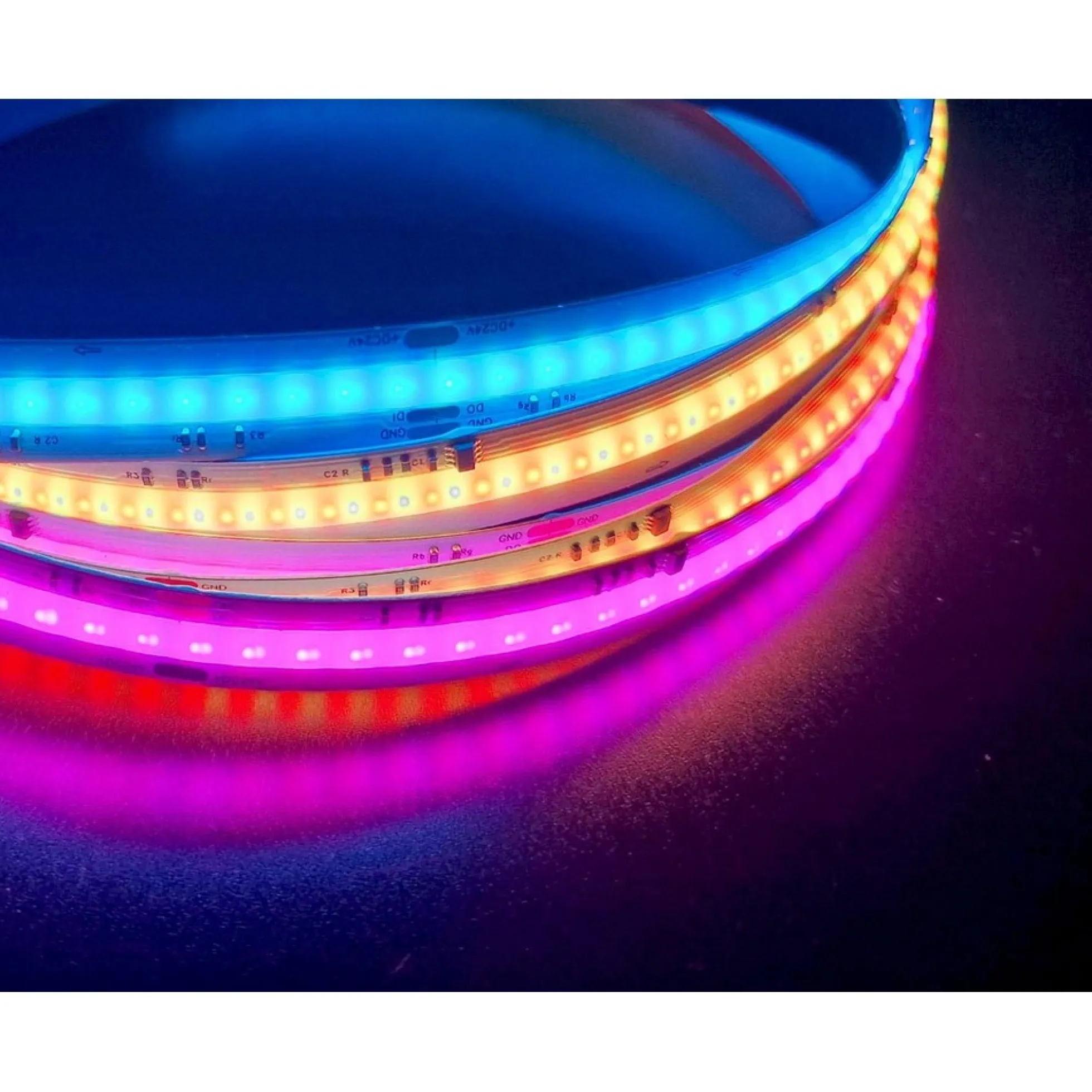 5 meter 16W/m RGBIC COB-LED strip - 24V DC, IP20, 630 LED pr. meter, COB LED