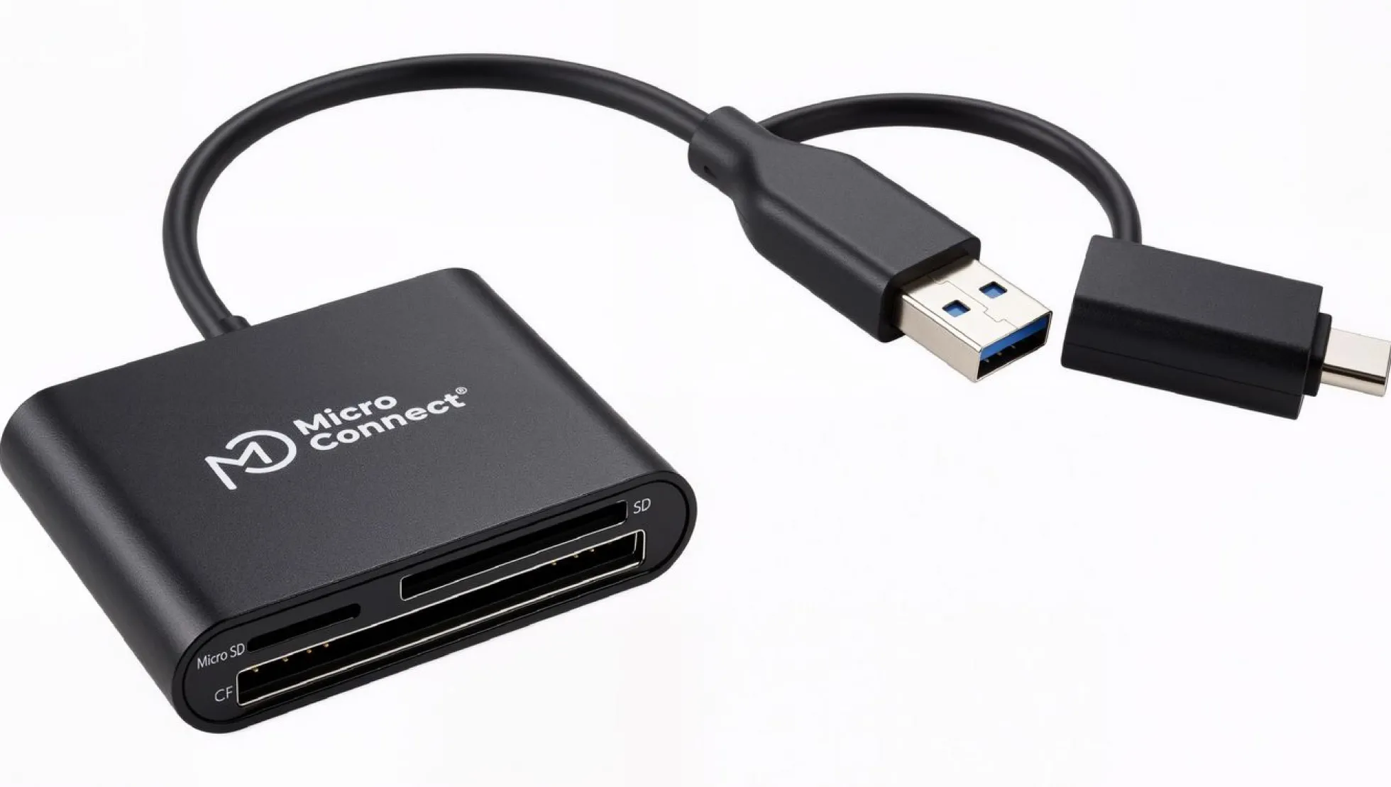 MicroConnect Premium multikortlæser, USB-A/USB-C, SD/microSD