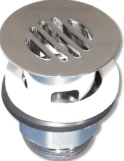Milton Megatherm bundventil, 1¼", med rist og overløb, forkromet