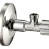 Milton Stopventil, 1/2" x 1/2", med 77 mm Roset, Lang Model, GDV Godkendt