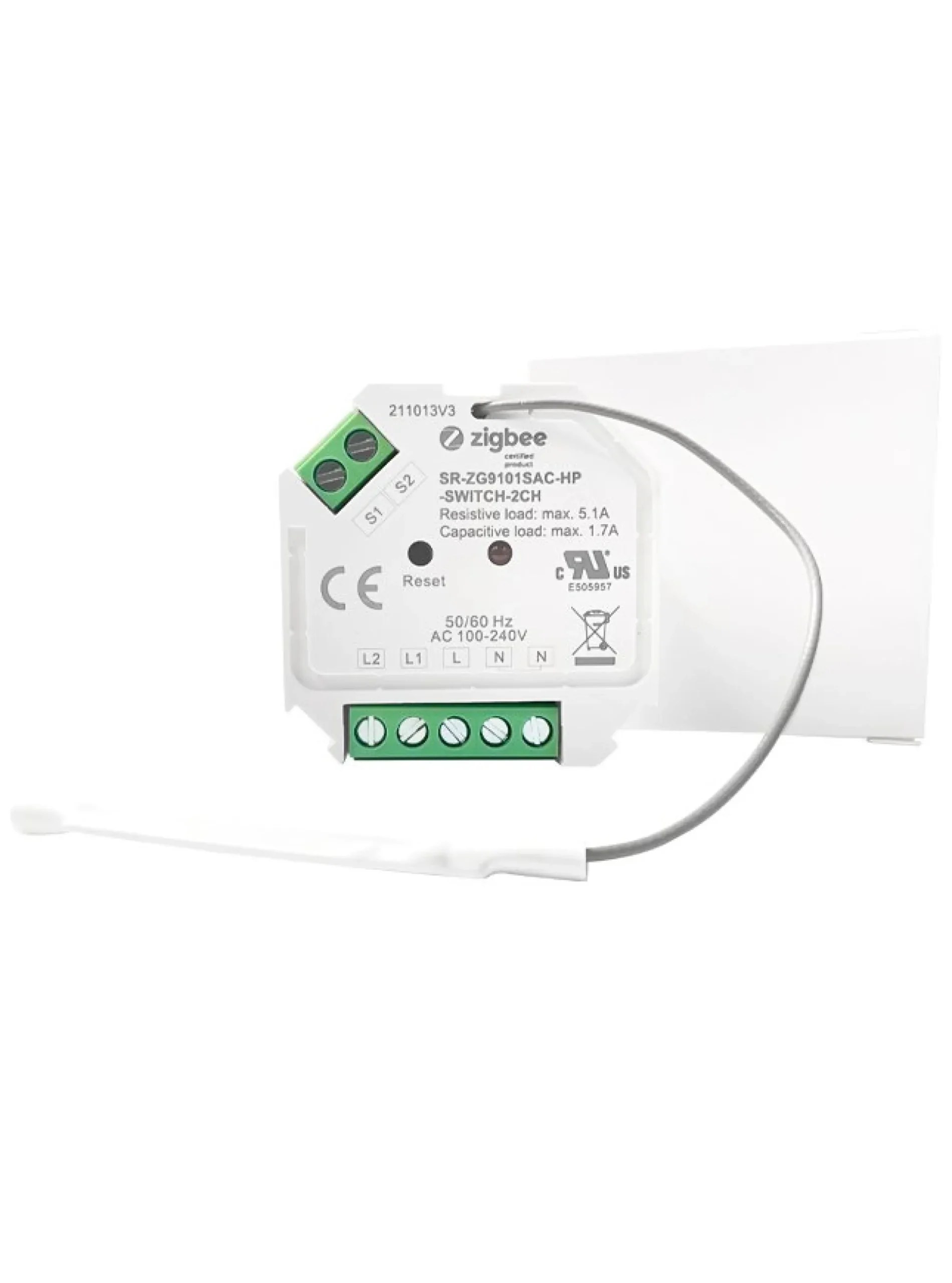 Mini ZigBee dobbeltrelæ, 2 x 390W
