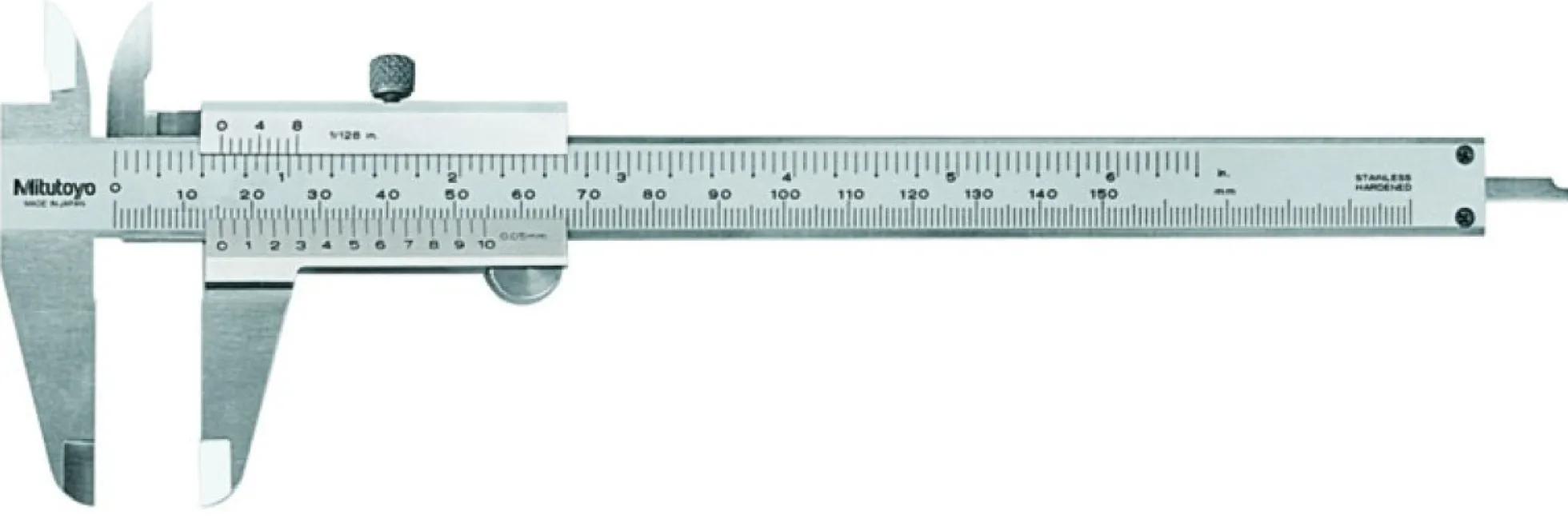Mitutoyo 530-104 skydelære, 0-150 mm, 0,05 mm aflæsning, 40 mm kæbelængde