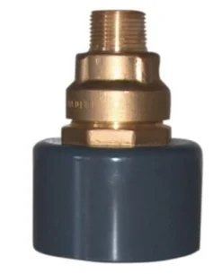 110/63MMX2" Murkobling med nippel PVC/MESSING