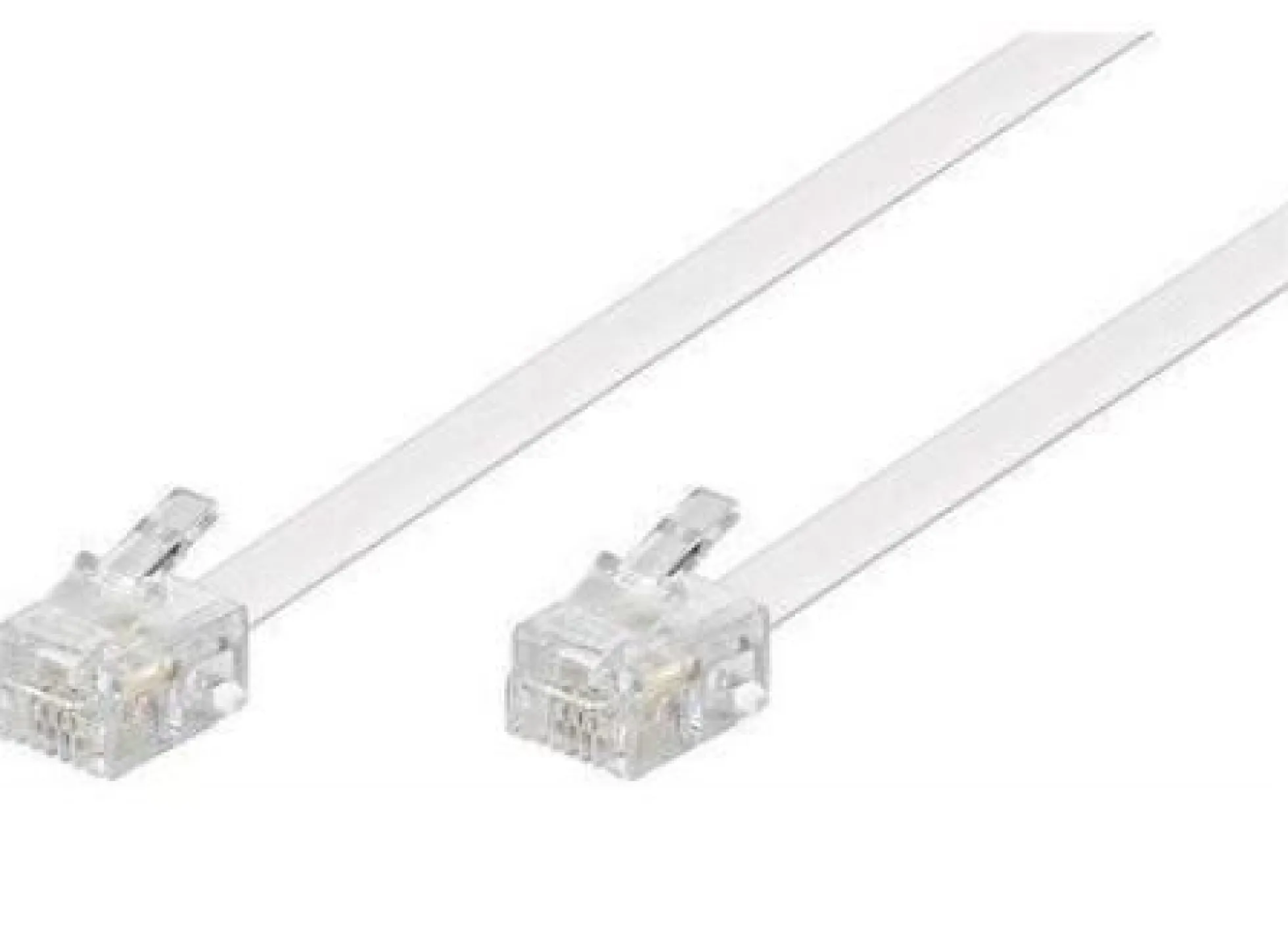 Modularkabel, RJ11, 6P/4C, 15 meter, hvid, 1-4, 2-3, 3-2, 4-1 - MicroConnect