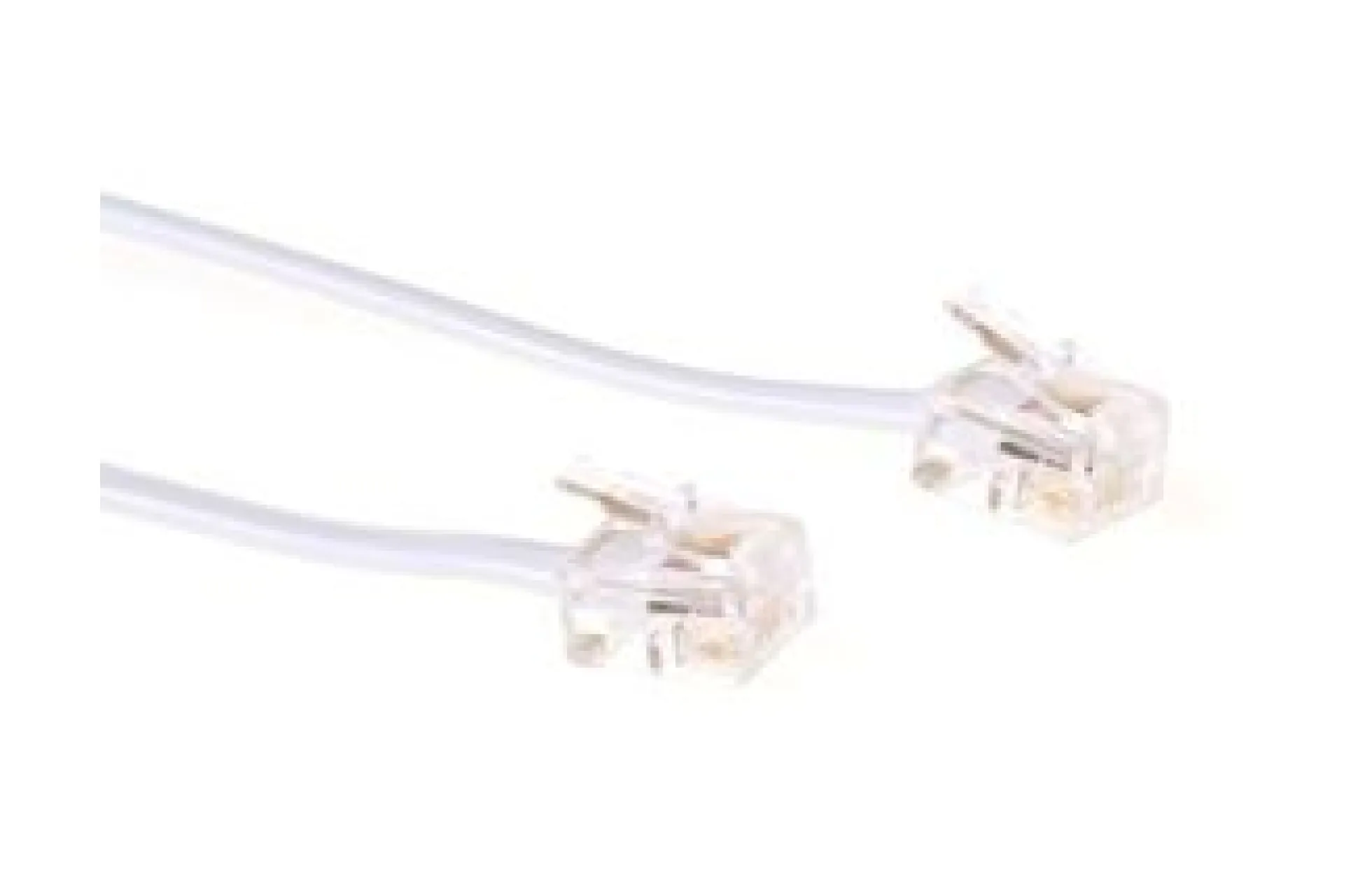 Modularkabel, RJ11, 6P/4C, 2 meter, hvid - MicroConnect