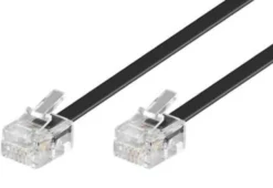 Modularkabel RJ11, 6P/4C, 6 meter, sort, 1-4, 2-3, 3-2, 4-1 - MicroConnect