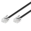 Modularkabel RJ11, 6P/4C, 15 meter, sort, 1-4, 2-3, 3-2, 4-1 - MicroConnect