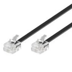 Modularkabel RJ11, 6P/4C, 15 meter, sort, 1-4, 2-3, 3-2, 4-1 - MicroConnect