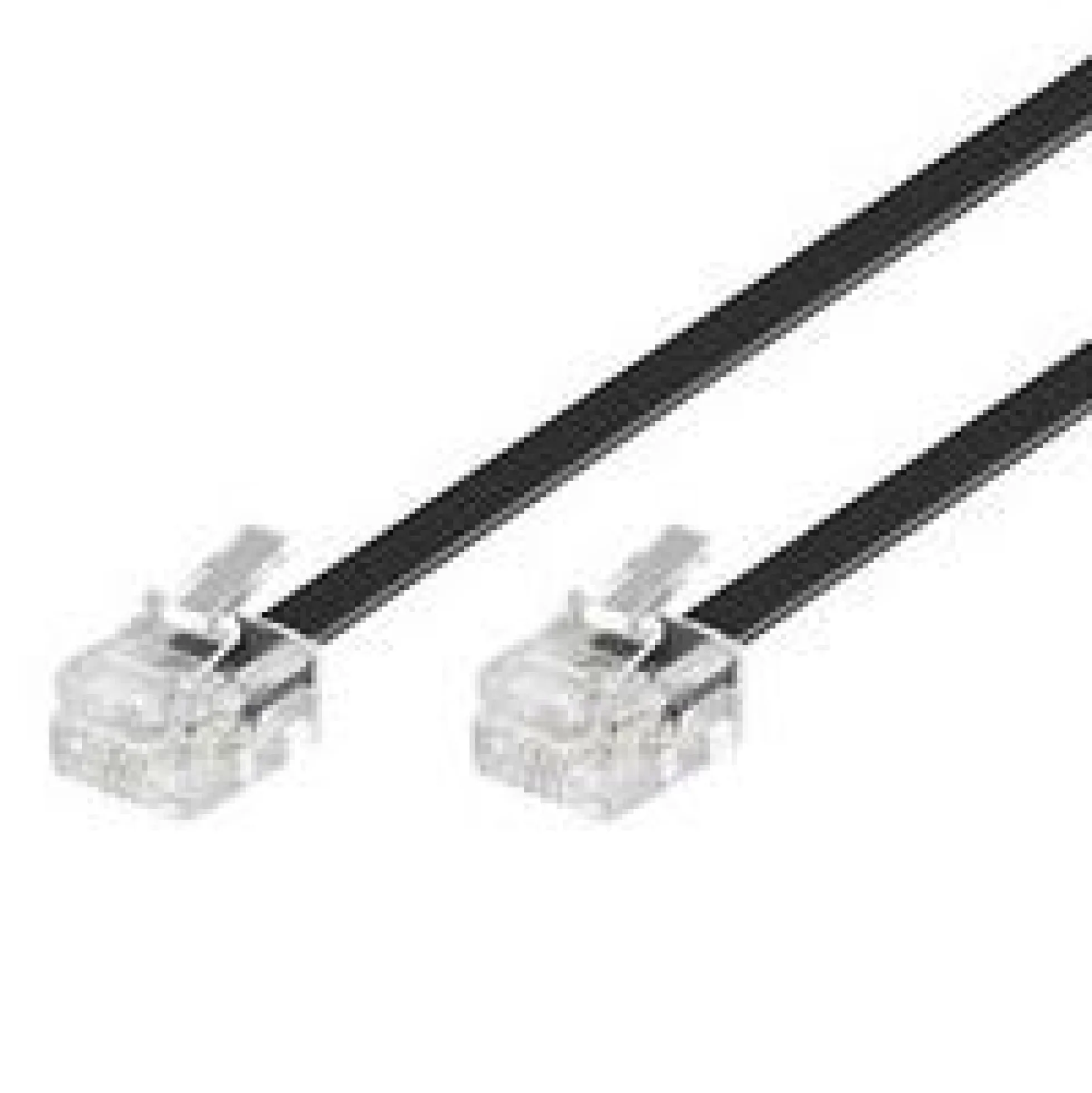 Modularkabel RJ11, 6P/4C, 15 meter, sort, 1-4, 2-3, 3-2, 4-1 - MicroConnect