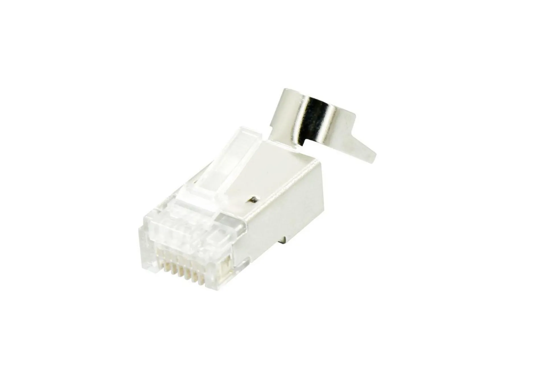 Modular plug CAT6A/CAT7, 8P8C, FTP shielded, med indsætningshjælp, til massive & snoede kabler