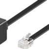 Modulært lige kabel, RJ12 6C/6P, 3 meter, sort, han - hun - MicroConnect