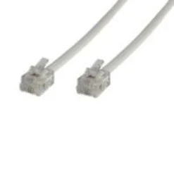 Modulært, lige RJ12 6C/6P kabel, 5 meter, hvid - MicroConnect