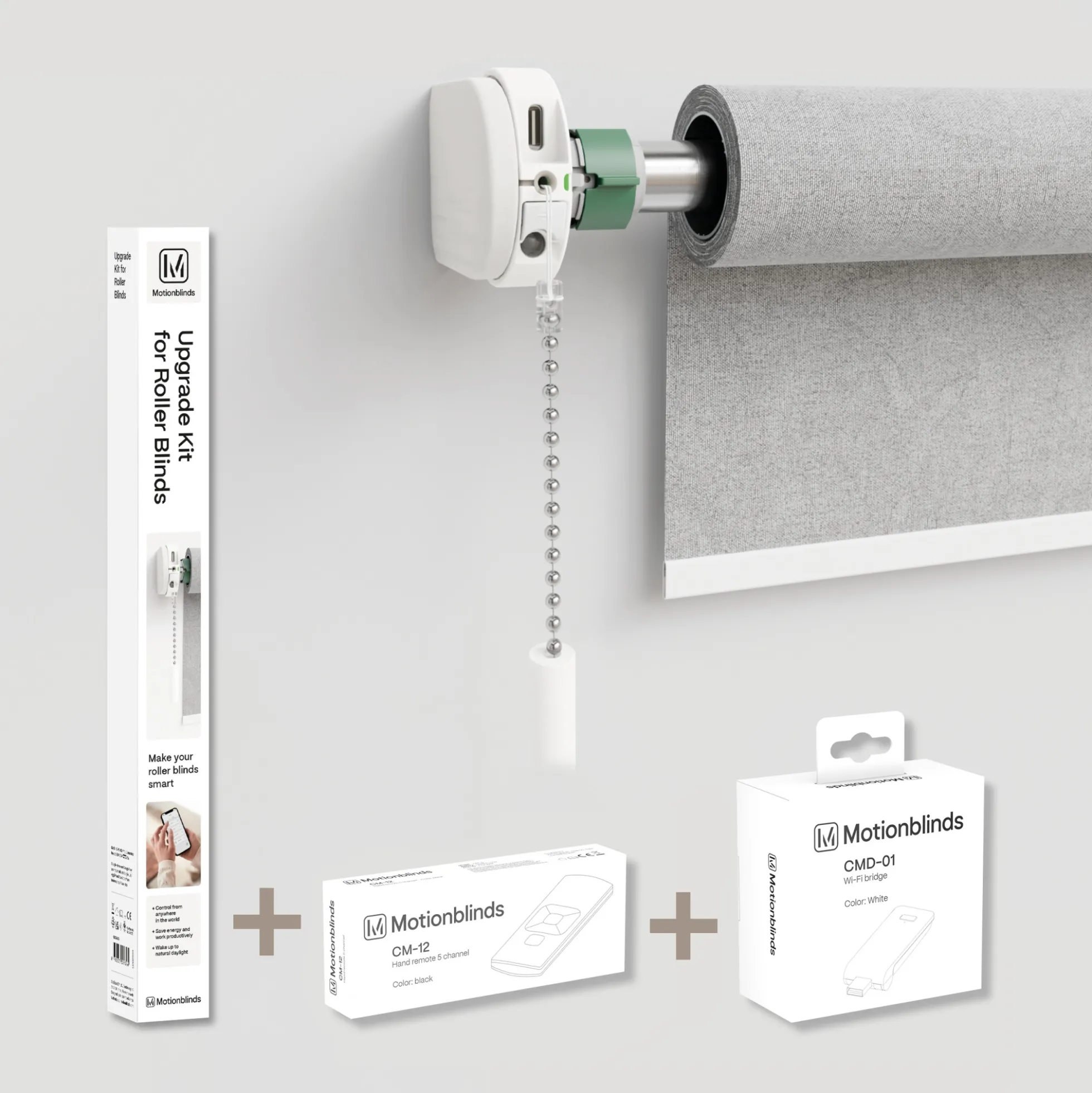 MotionBlinds Smart rullegardin Starter/Upgrade Kit - 1 motor + bridge + fjernbetjening (1 kanal)