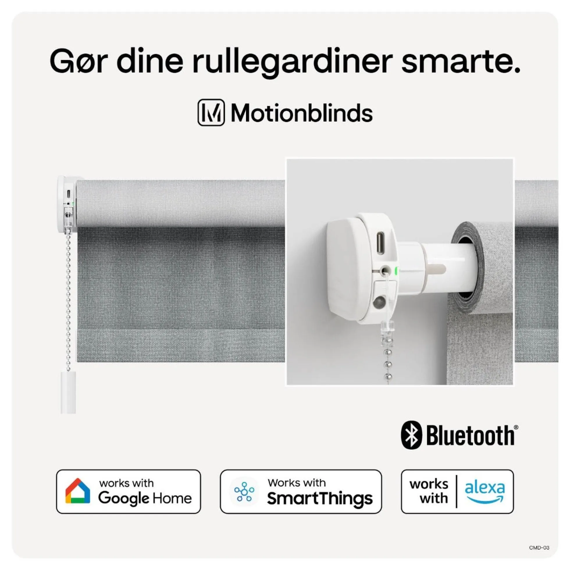 MotionBlinds Smart rullegardin Starter/Upgrade Kit - 1 motor + bridge + fjernbetjening (1 kanal)