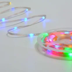 5 m RGBIC LED lyskæde, 50 LED, klar ledning, fjernbetjening, bluetooth - 5V DC USB