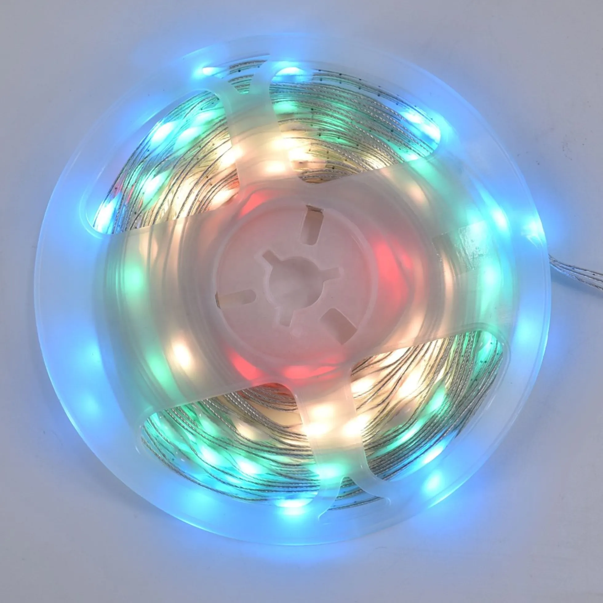 5 m RGBIC LED lyskæde, 50 LED, klar ledning, fjernbetjening, bluetooth - 5V DC USB