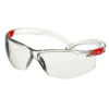 3M SecureFit 500 beskyttelsesbrille, klar og rød Scotchgard klar linse