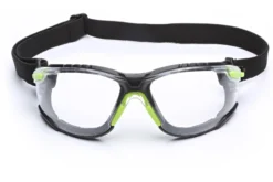 3M Solus 1000 Kit sikkerhedsbrille, klar linse, antidug, grøn/sort