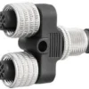 M12 stik, Y-konfiguration, 5-polet, 1 han, 2 hun