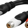 Multimedie-adapter 3,5 mm han til 2 x phono (RCA) hun - DELTACO