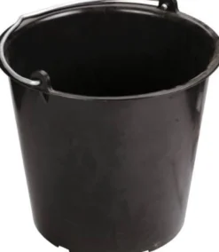 Murerspand, 12 liter, sort, med literskala og stålhåndtag
