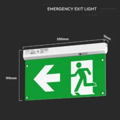 Nødbelysning 4i1, EXIT skilt, selvtest-knap, væg/loft/wireophæng, 6000K, 100 lumen, 2.5W, IP20