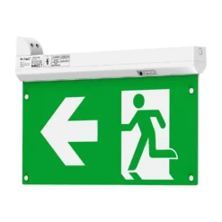 Nødbelysning 4i1, EXIT skilt, selvtest-knap, væg/loft/wireophæng, 6000K, 100 lumen, 2.5W, IP20