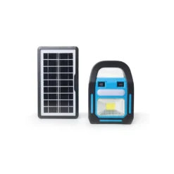 Nødlys med batteri og solcelle, inkl. 3 LED pærer, projektør, stort solcellepanel, powerbank