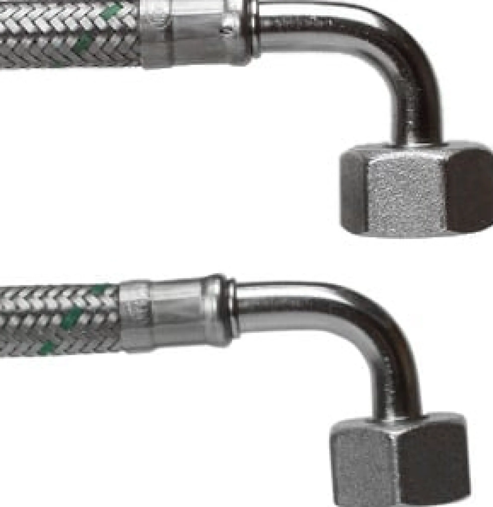 NEOFLEX® tilslutningsslange, rustfri flet, ½" x ½" (vinklet/vinklet), 1250 mm