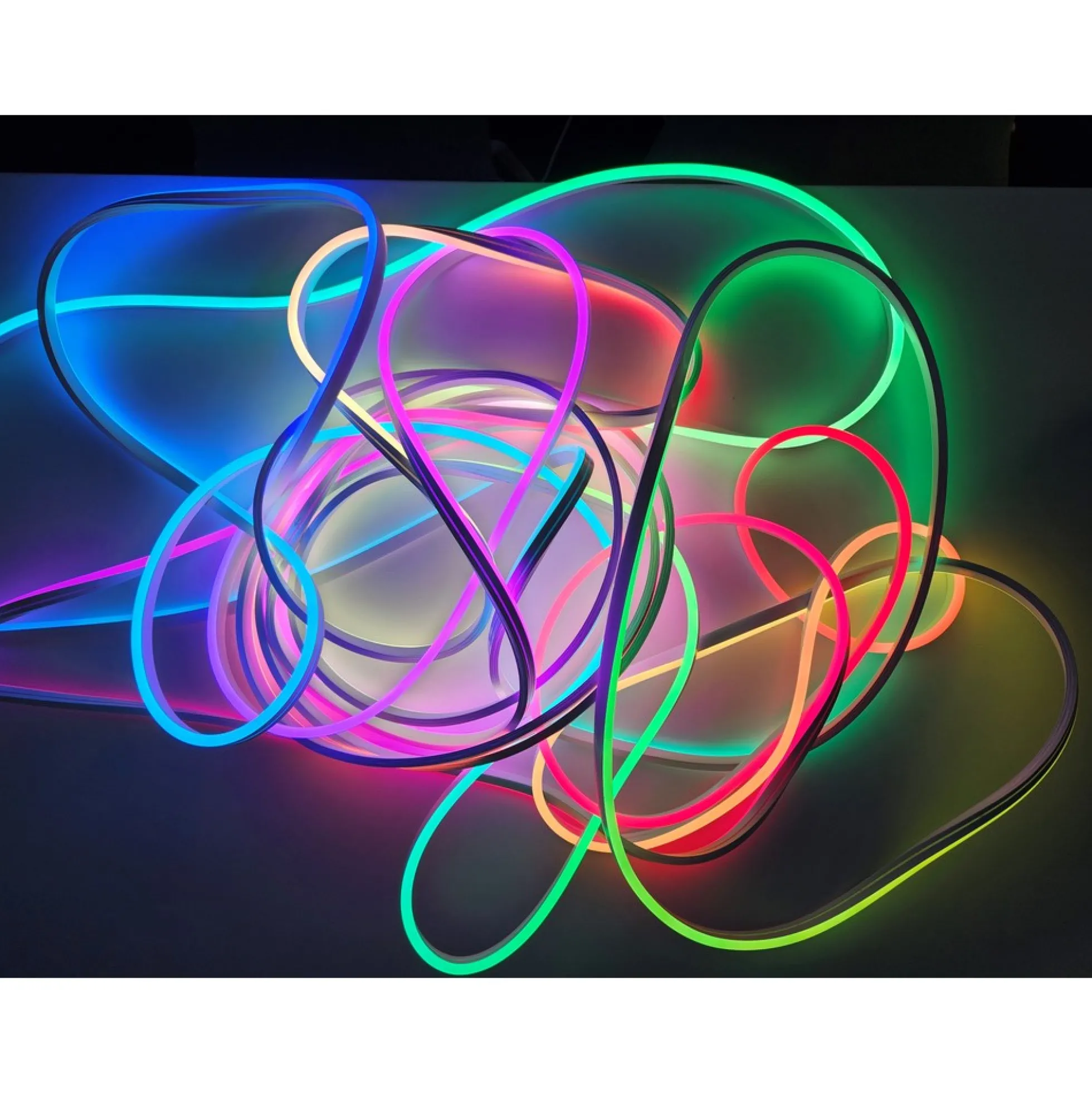 Neon Flex strip, 10 meter, 16W/m, RGBIC, 24V DC, IP20, 96 LED/meter, 8x16mm