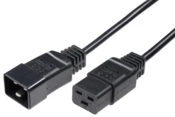 Netkabel, C19 til C20, 16A, sort, H05VV-F3x1,5mm² CU, hun-han - MicroConnect