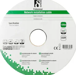 Netværkskabel S/FTP installationskabel Cat7, LSZH, 100 meter, hvid