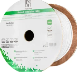 Netværkskabel S/FTP installationskabel Cat7, LSZH, 100 meter, hvid