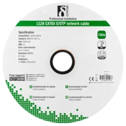 Netværkskabel U/UTP Cat6a 100 meter, 500MHz, LSZH, hvid