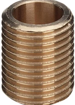 Nippelrør sammenskåret, 1/2" x 1/2", 20 mm, rødgods (silicium bronze), DVGW