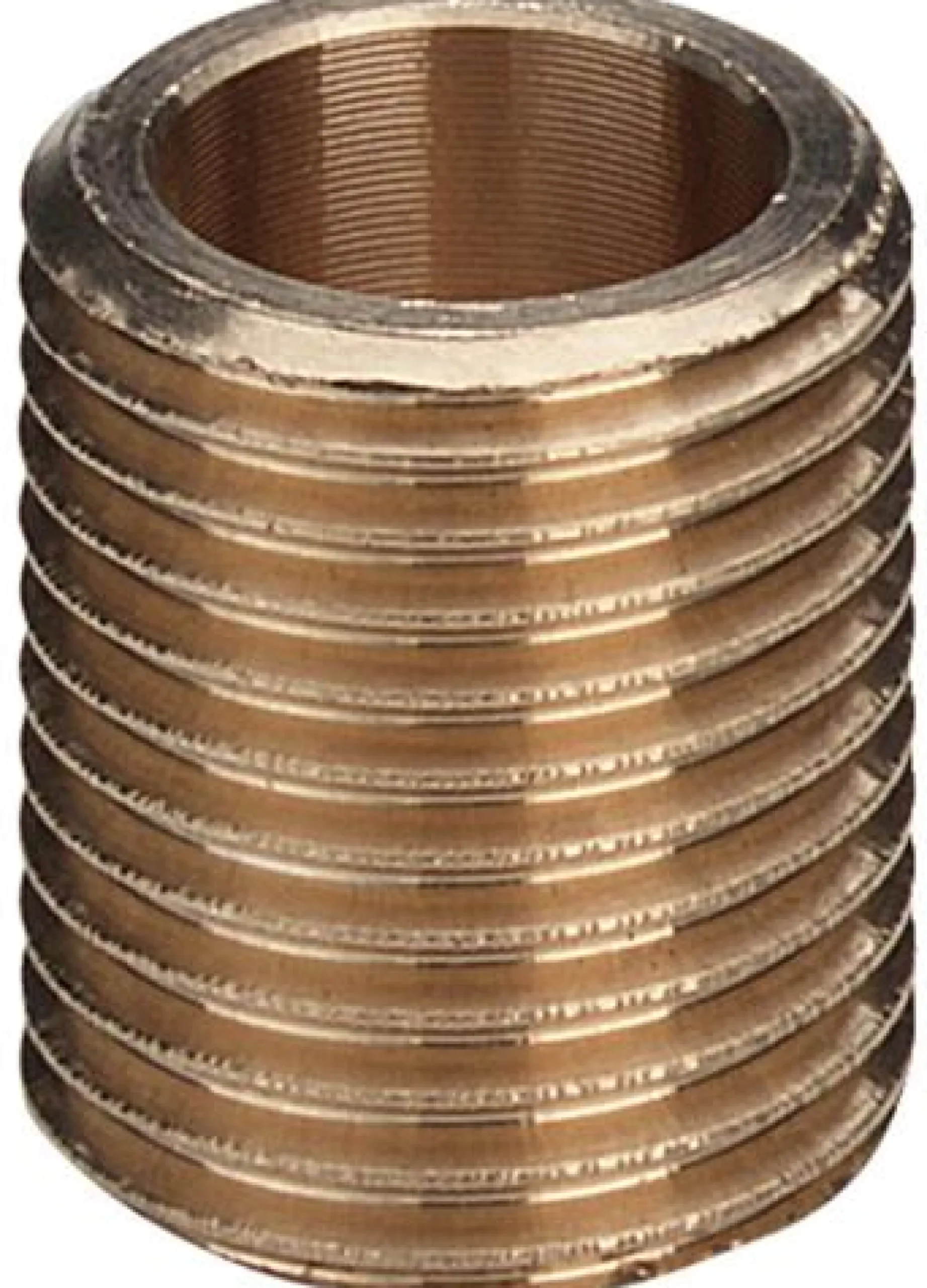 Nippelrør sammenskåret, 1/2" x 1/2", 20 mm, rødgods (silicium bronze), DVGW