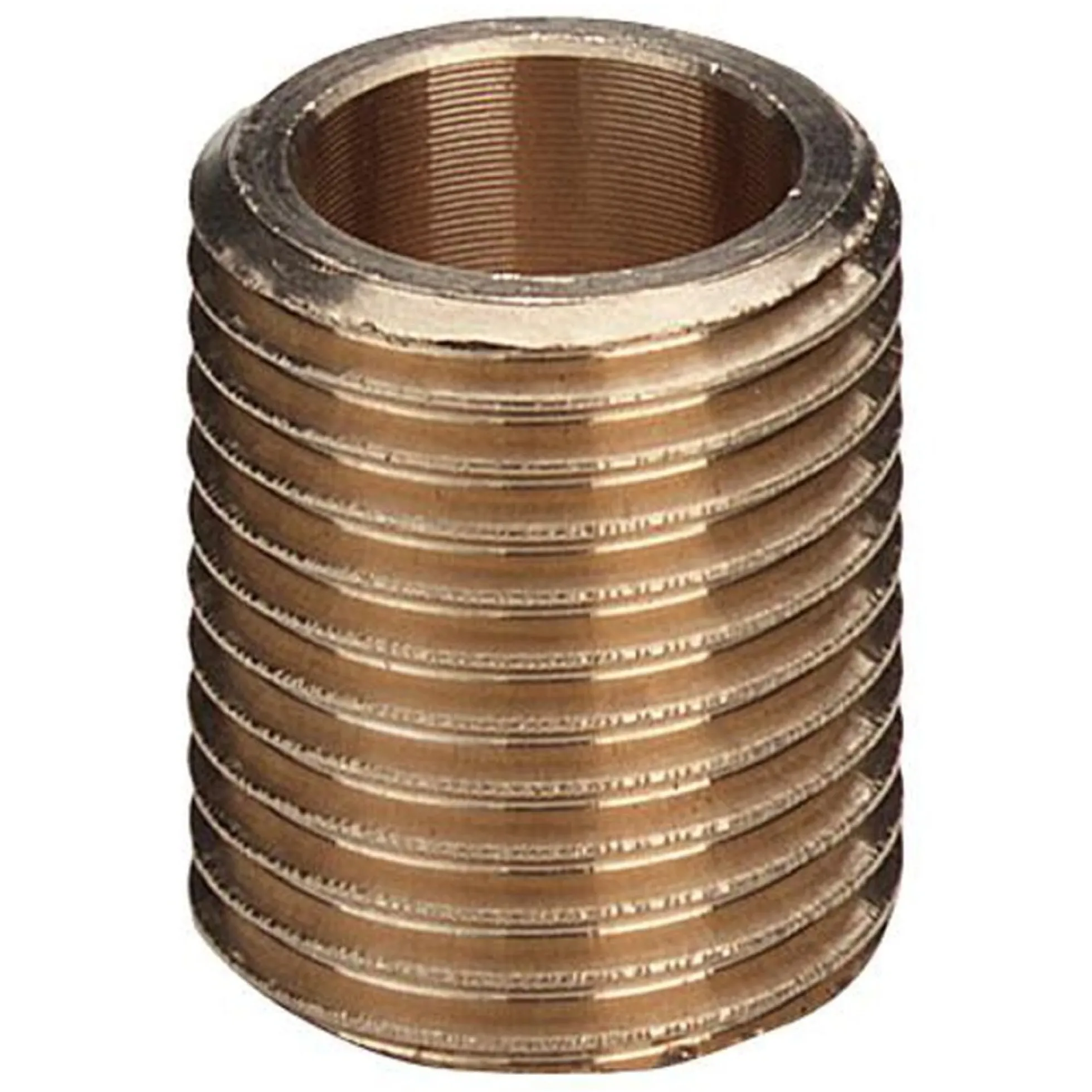 Nippelrør sammenskåret, 1/2" x 1/2", 20 mm, rødgods (silicium bronze), DVGW