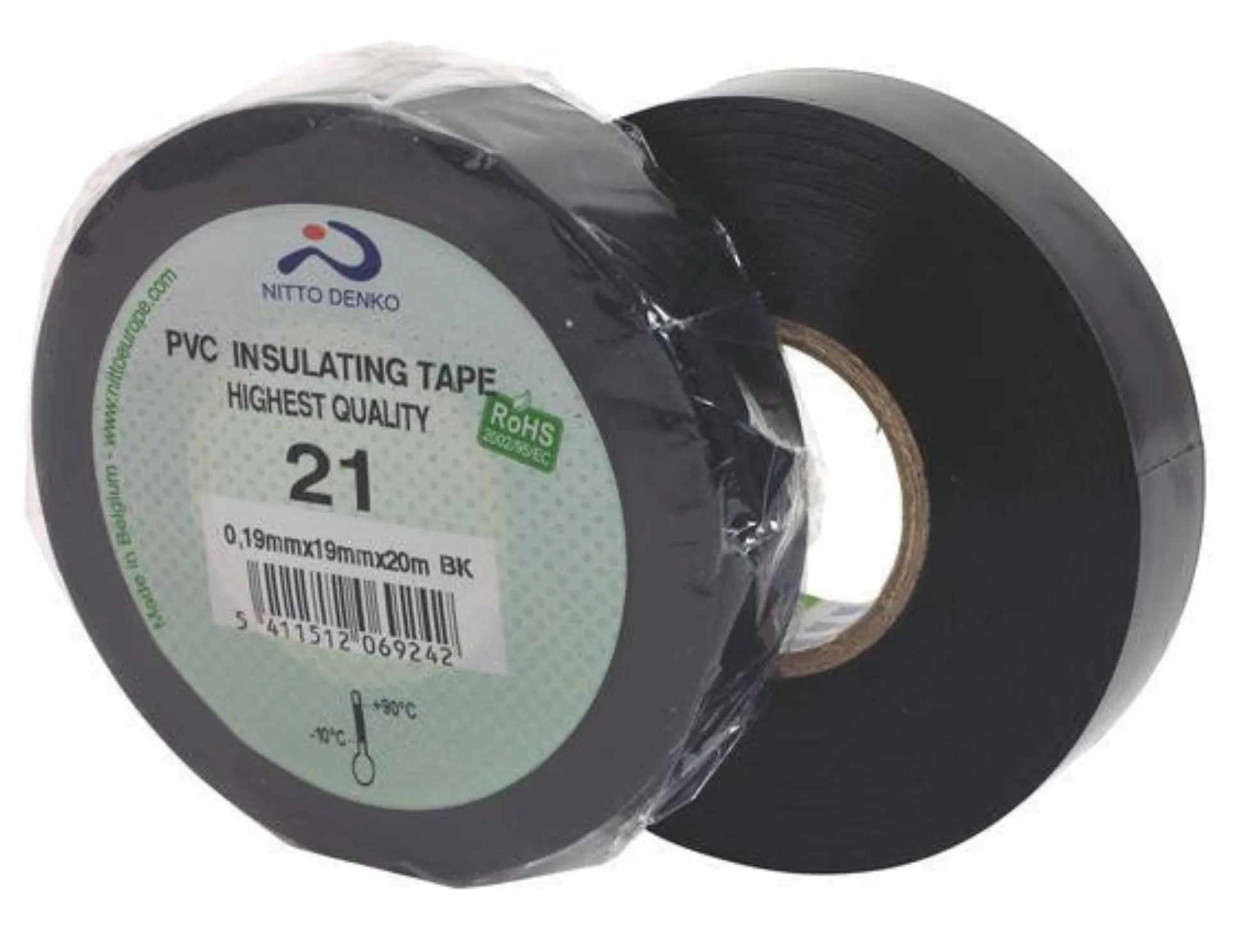 Nitto21 tape, sort, 15 mm x 10 meter
