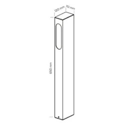 Nordtronic Belina udendørs pullert, LED, 8W, 3000K, 230V, grafitgrå