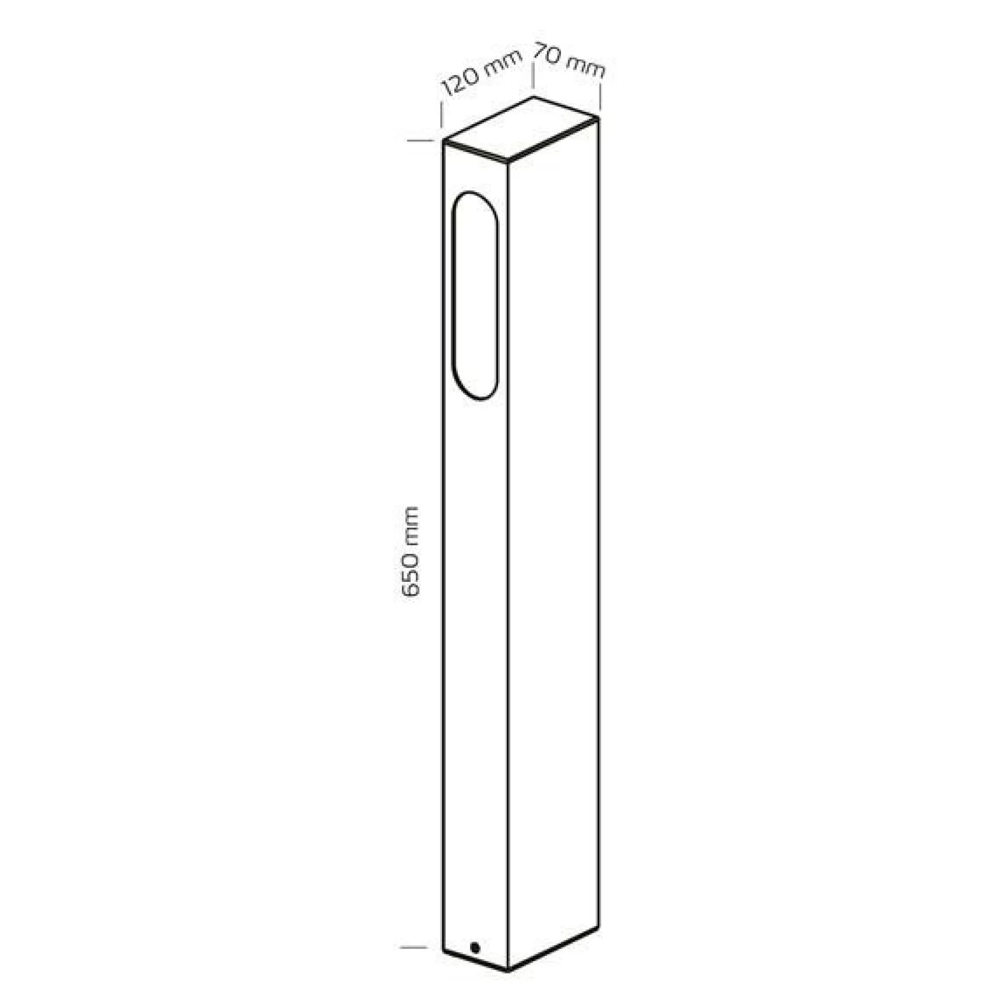Nordtronic Belina udendørs pullert, LED, 8W, 3000K, 230V, grafitgrå