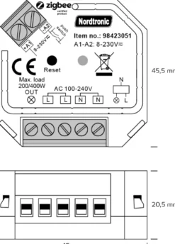 Nordtronic Box Relay, relæ til Zigbee 3.0