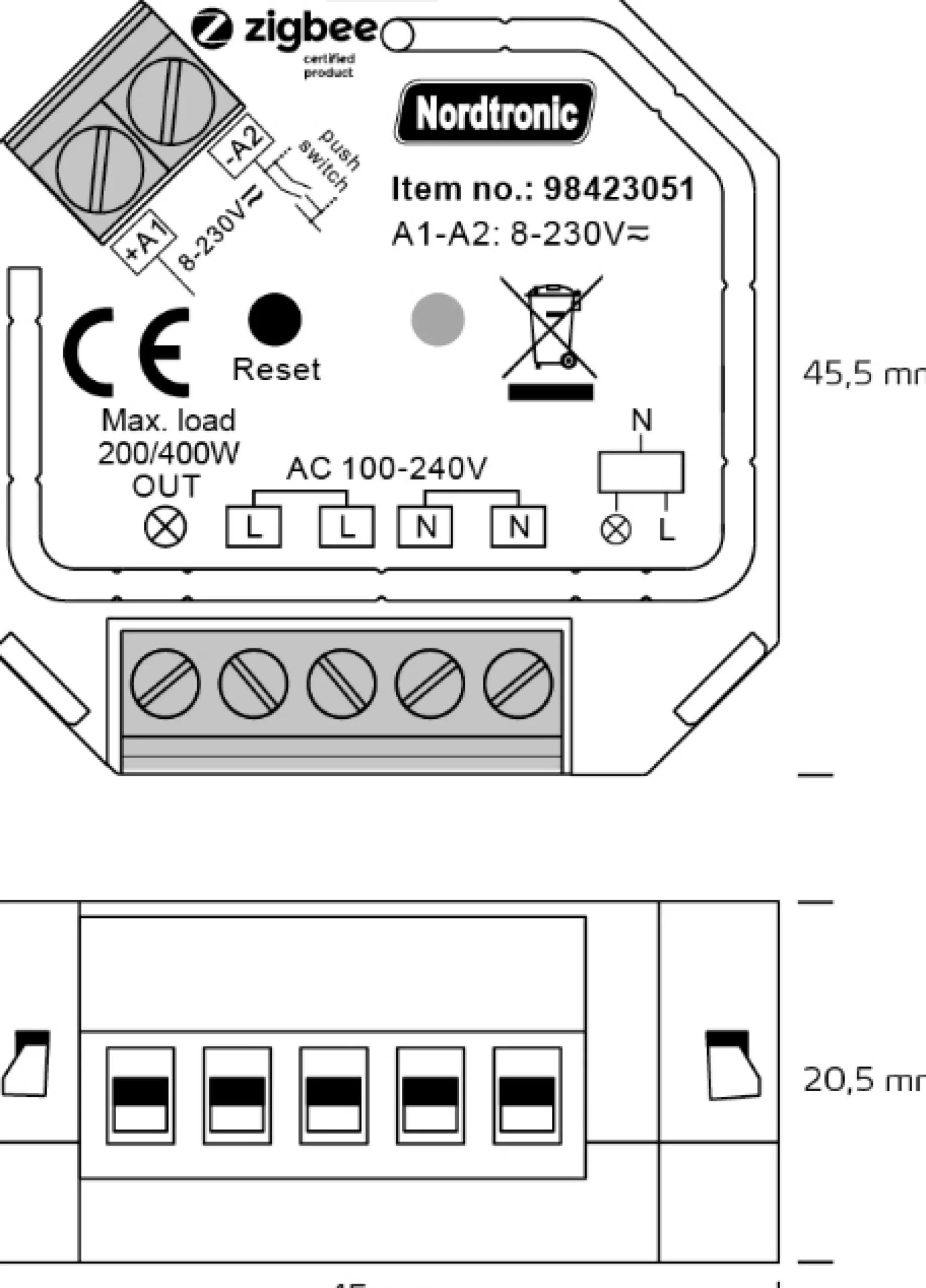 Nordtronic Box Relay, relæ til Zigbee 3.0