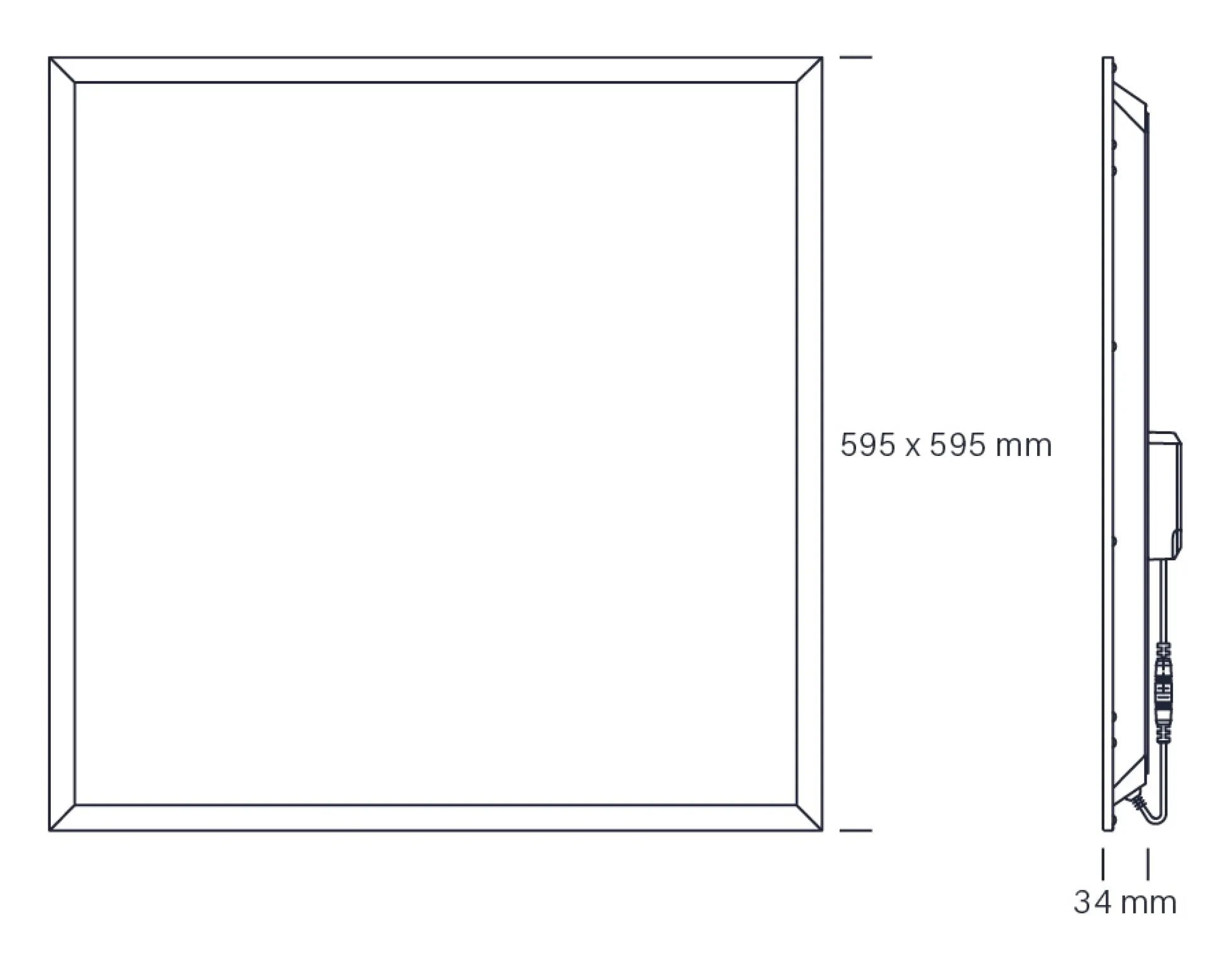 Nordtronic ECOtech LED-panel, 60x60 cm, 4000K, 40W, 4000 lumen - inkl. strømforsyning / driver