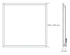 Nordtronic ECOtech LED-panel, 60x60 cm, 4000K, 32W, 3840 lumen, UGR<19 - ekskl. strømforsyning / driver