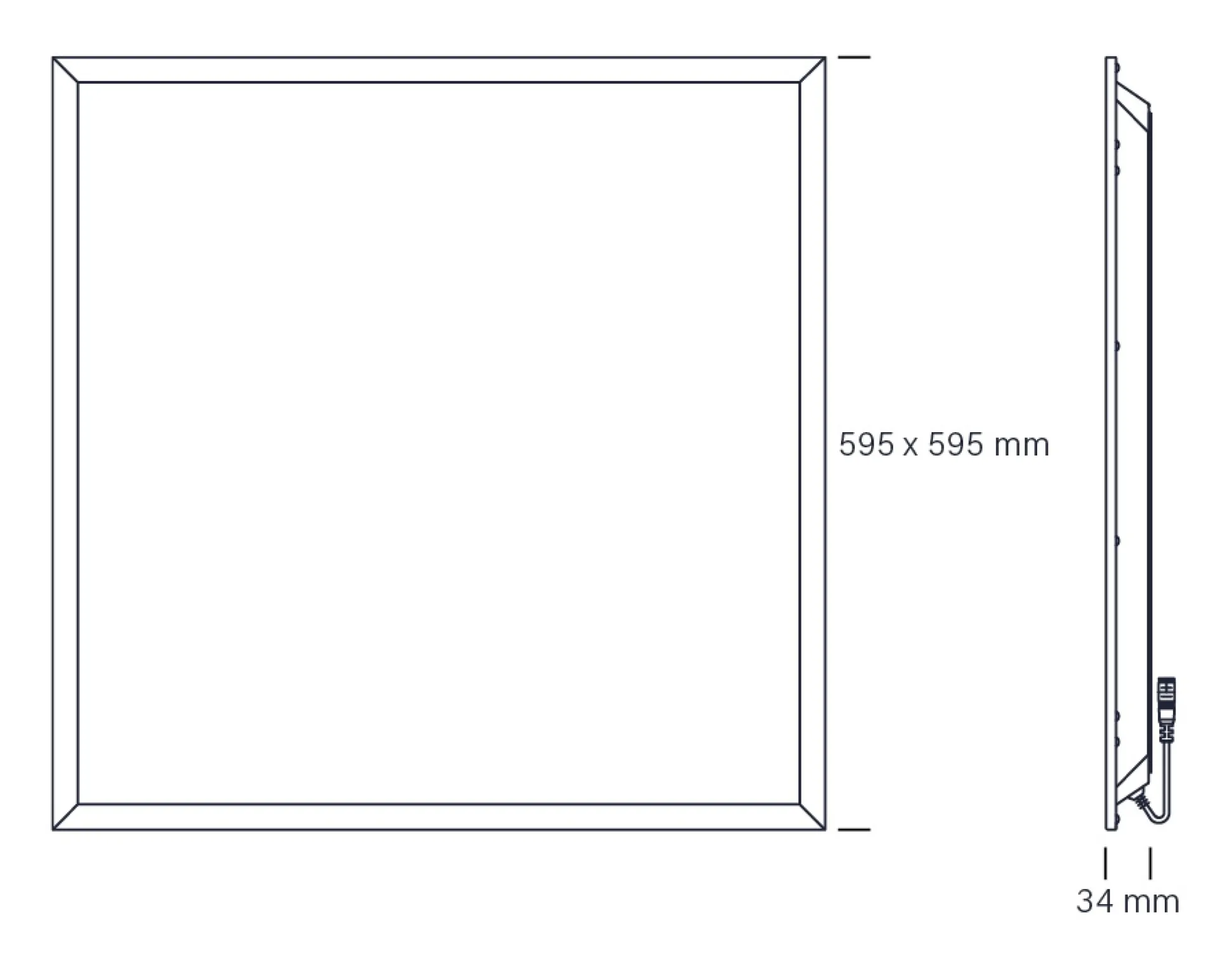Nordtronic ECOtech LED-panel, 60x60 cm, 4000K, 32W, 3840 lumen, UGR<19 - ekskl. strømforsyning / driver