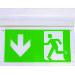 Nordtronic EXIT skilt, LED, topmonteret, 3W 6000K, 100 lumen, inkl. batteri og piktogrammer (restsalg)