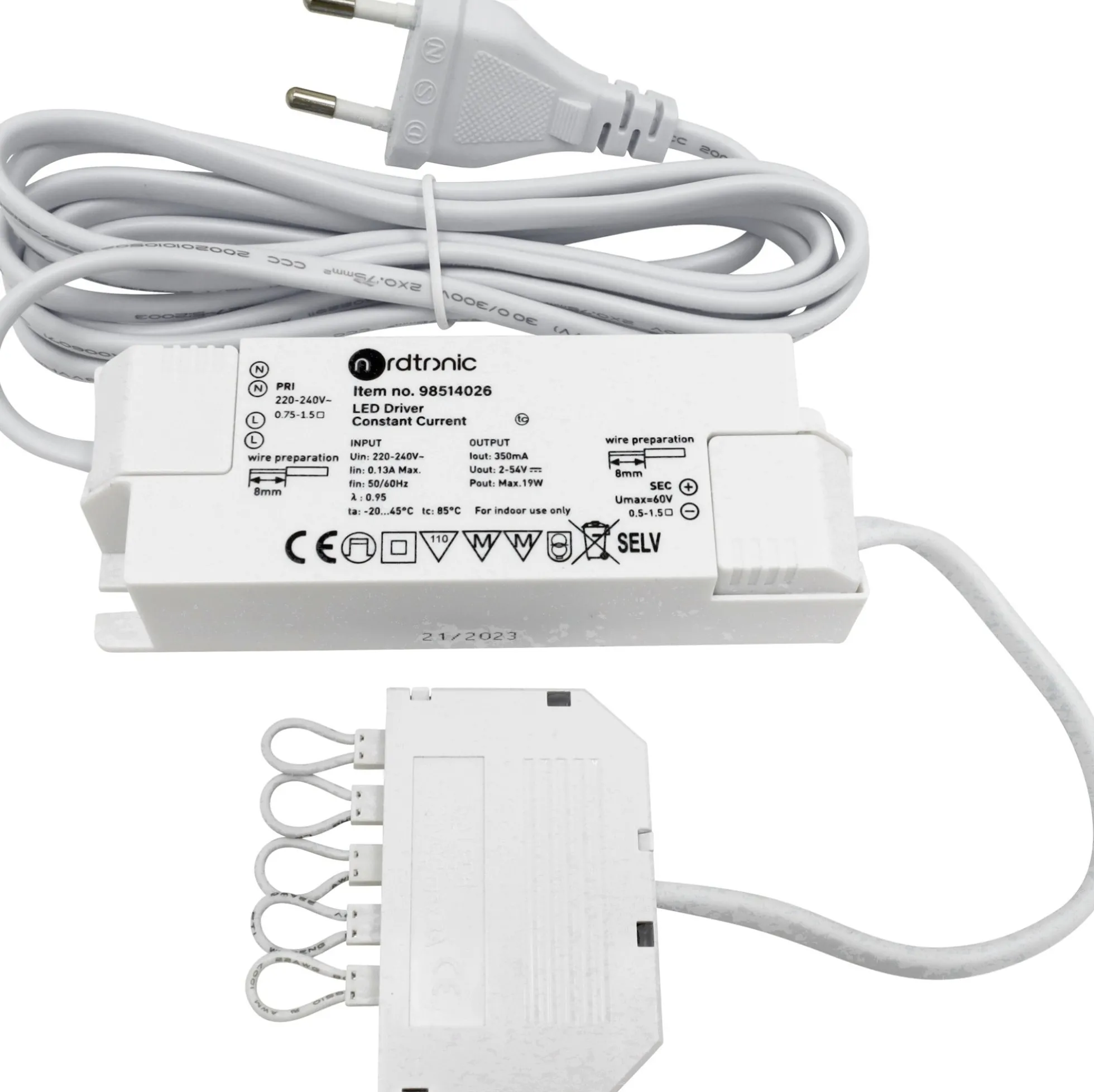 Nordtronic LED driver til køkkenspots, 350mA